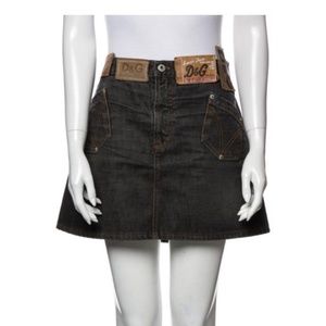 Dolce & Gabbana Black Denim Skirt Vintage Piece